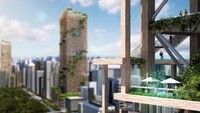 Gedung pencakar langit ini akan dilengkapi dengan hotel, perkantoran, pusat ritel, dan tempat tinggal. Istimewa/Inhabitat.