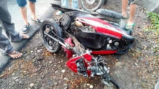 Kondisi motor korban setelah tertabrak 