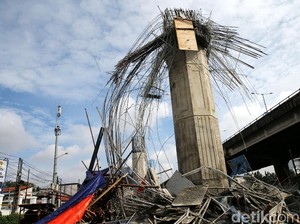 7 Korban Ambruknya Kepala Tiang Becakayu Sudah Pulang dari RS