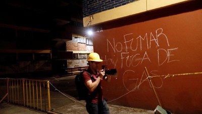 Foto: Ada Kebocoran Gas Pascagempa di Meksiko?