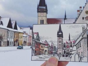 Bukan Difoto, Traveler Ini Lukis Semua Tempat yang Dikunjungi