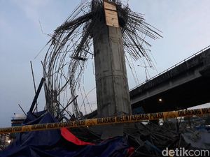 Polisi Masih Selidiki Penyebab Ambruknya Tiang Girder Tol Becakayu