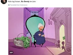 Meme Lucu Bu Dendy Sebar Duit Ramai Bertebaran
