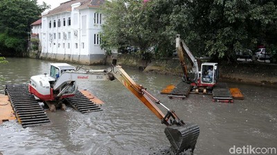 Pengerukan Lumpur Anak Kali Ciliwung