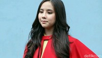 Agatha Chelsea usai mengisi acara. Foto: Ismail/detikHOT