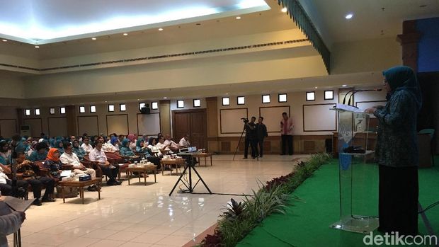  Gubernur DKI Jakarta Anies Baswedan menghadiri rapat koordinasi tim penggerak PKK di Kebagusan, Jaksel, Rabu (21/2/2018)