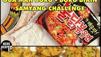 Meme yang satu ini cocok buat yang tak suka pedas. Jangankan ikut samyang challenge yang rasa mienya pedas sekali, makan cabe satu saja gorengannya harus dua. Itu kayaknya lapar ya? Foto: Istimewa