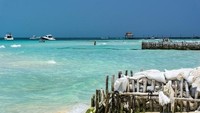 Pantai terbaik di peringkat 10 tahun ini adalah Playa Norte di Isla Mujeres, Meksiko. Pantai cantik ini selalu jadi pikihan bagi wisatawan yang belibur ke Mesiko (Thinkstock)