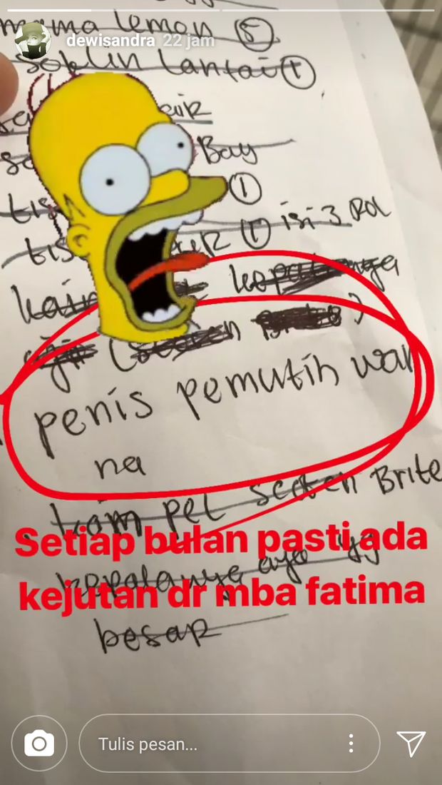 Lucu! Lihat Daftar Belanjaan yang Ditulis ART Dewi Sandra