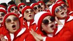 Aksi Cheerleader Korea Utara di Olimpiade Musim Dingin