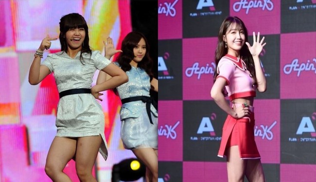 Personel girlband Apink, Jung Eun-ji, memiliki berat badan 62 kg sebelum memulai debut karirnya sebagai penyanyi. Gara-gara seseorang mencelan bagian pahanya yang terlalu besar, akhirnya ia mulai berolahraga boxing secara rutin dan berhasil menurunkan berat hingga 13 kg. Foto: dok. Koreaboo