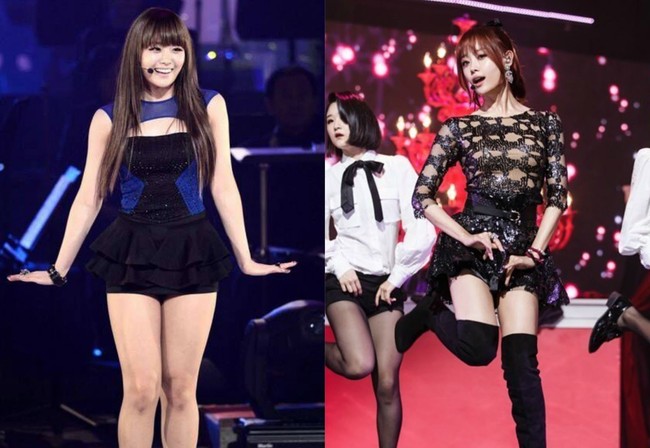 Personel girlband Secret, Song Jieun dikritik ketika tampil bersama grupnya karena bagian pahanya. Alhasil, ia berusaha diet dan berhasil menurunkan berat badan 15 kg. Jieun melakukan olahraga pilates serta menari dan juga minum cuka merah untuk membantu menurunkan berat badan. Foto: dok. Koreaboo