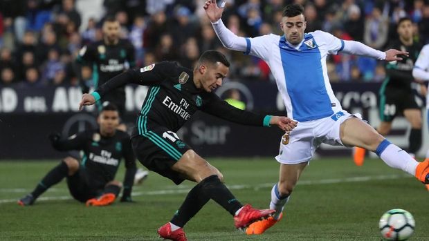 Lucas Vazquez mencetak gol pertama Real Madrid ke gawang Leganes.