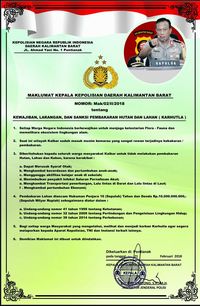 Sambut Kemarau, Kapolda Kalbar: Masyarakat Jangan Bakar Hutan