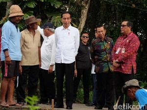 Tinjau Proyek Padat Karya di Tabanan, Jokowi Ajak Dialog Petani