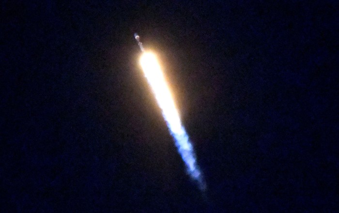 The SpaceX Falcon 9 rocket carrying a PAZ Earth Observation satellite jettisons the faring after its launch from Vandenberg Air Force Base (AFB), California, U.S., February 22, 2018.  REUTERS/Gene Blevins