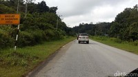 Sepanjang jalan perbatasan Malaysia dipenuhi kebun sawit di kiri kanan jalan.