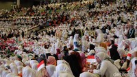 Dalam acara ini, pihak yang menjadi insiator festival ini adalah Nusron Wahid, Ketua PP Rabithah Maahid Islamiyah (asosiasi pesantren) NU Abdul Gaffar Rozin (Gus Rozin), Ketua Umum Ikatan Pelajar Nahdlatul Ulama (IPNU) Asep Irfan Mujahid, dan Ketua Umum DPP Forum Komunikasi Diniyah Takmiliyah (FKDT) Lukman. Foto: Andhika Prasetia/detikcom