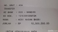 Foto: Kabid Humas Polda Jabar AKBP Hari Suprapto mengatakan pihaknya menemukan bukti transfer Rp 10 juta dalam penangkapan itu. (Istimewa)