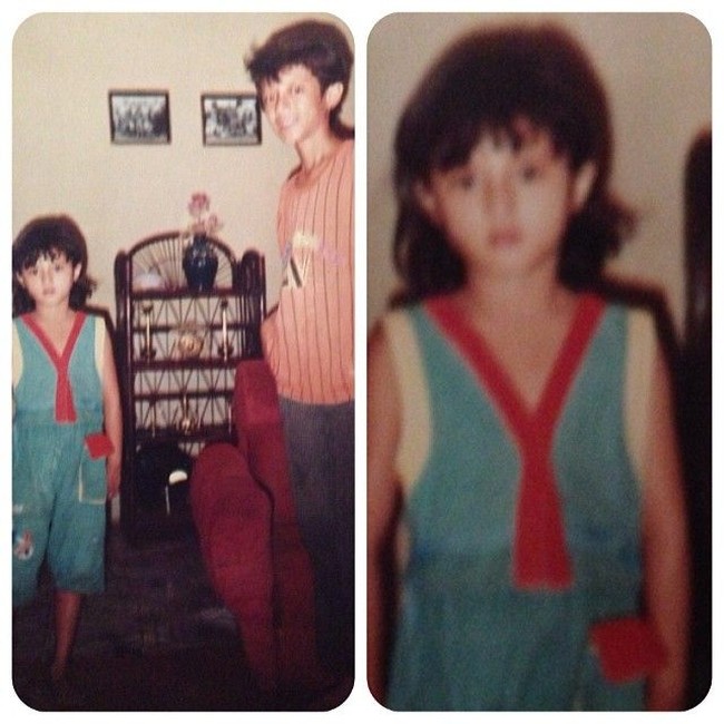 Masih foto Mulan saat masih duduk di bangku SD bareng sang kakak. Imut ya?  (Foto: Instagram/Mulan Jameela)