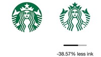 Starbucks juga dinilai terlalu banyak menggunakan tinta hijau di logonya. Jumlah tintanya masih bisa dikurangi lagi. Istimewa.