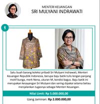 Wah, Batik Sri Mulyani Dilelang Seharga Rp 5 Juta! 
