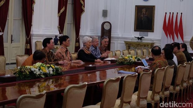 Jokowi Terima Kunjungan Bos IMF di Istana