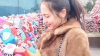 Di Seoul, Pevita juga sempat manyematkan gembok cinta di lokasi yang diduga Namsan Tower. Di kalangan traveler, lokasi ini menjadi spot favorit untuk membuktikan cinta (pevpearce/Instagram)