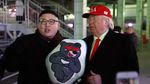 Foto: Kemunculan Kim Jong Un dan Trump KW di Penutupan Olimpiade