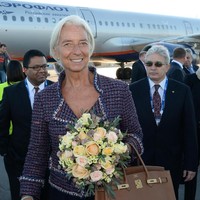  Salah satu tas favorit Christine Lagarde, Hermes Birkin coklat. (Foto: Getty Images)