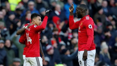 Foto: Gol dan Assist Lukaku Menangkan Setan Merah