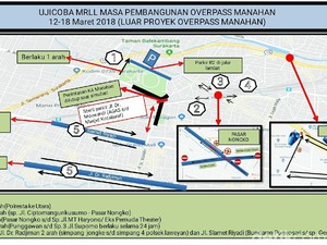 Uji Coba Rekayasa Lalin Proyek Jalan Layang Manahan Dimulai 12 Maret