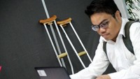 Sejumlah kaum Difabel (Different Ability) mengikuti Difablle Recruitment Day yang diselenggarakan oleh Persolkelly di Jakarta, Selasa (27/2/2018).