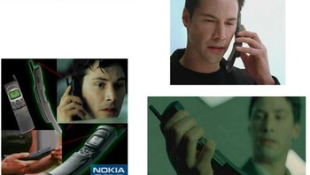 Selain julukan ponsel pisang karena bentuknya melengkung, Nokia 8110 juga kadang dijuluki Matrix Phone karena tampil di film The Matrix. Foto: Instagram