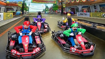 Harry Twyford, Josh Alexander, Matt Smith, dan James Hickman, secara bersama-sama memainkan game Mario Kart selama 35 jam 45 menit sekaligus mencetak rekor dunia. Foto: Internet