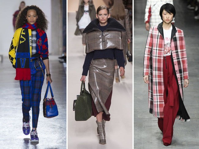 Mad for plaid. Motif plaid atau kotak-kotak cukup mendominasi koleksi sejumlah desainer di Milan Fashion. Dari Versace hingga Fendi, lalu Gucci hingga Trussardi. (Foto: Dok. Vogue)