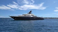 Mabes Polri bersama FBI menyita kapal yacht Equanimity diduga hasil korupsi dan pencucian uang yang ditangani Pengadilan Amerika Serikat. (Foto: David/detikcom)