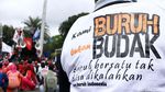 Buruh BUMN Berunjuk Rasa Tolak Outsourcing