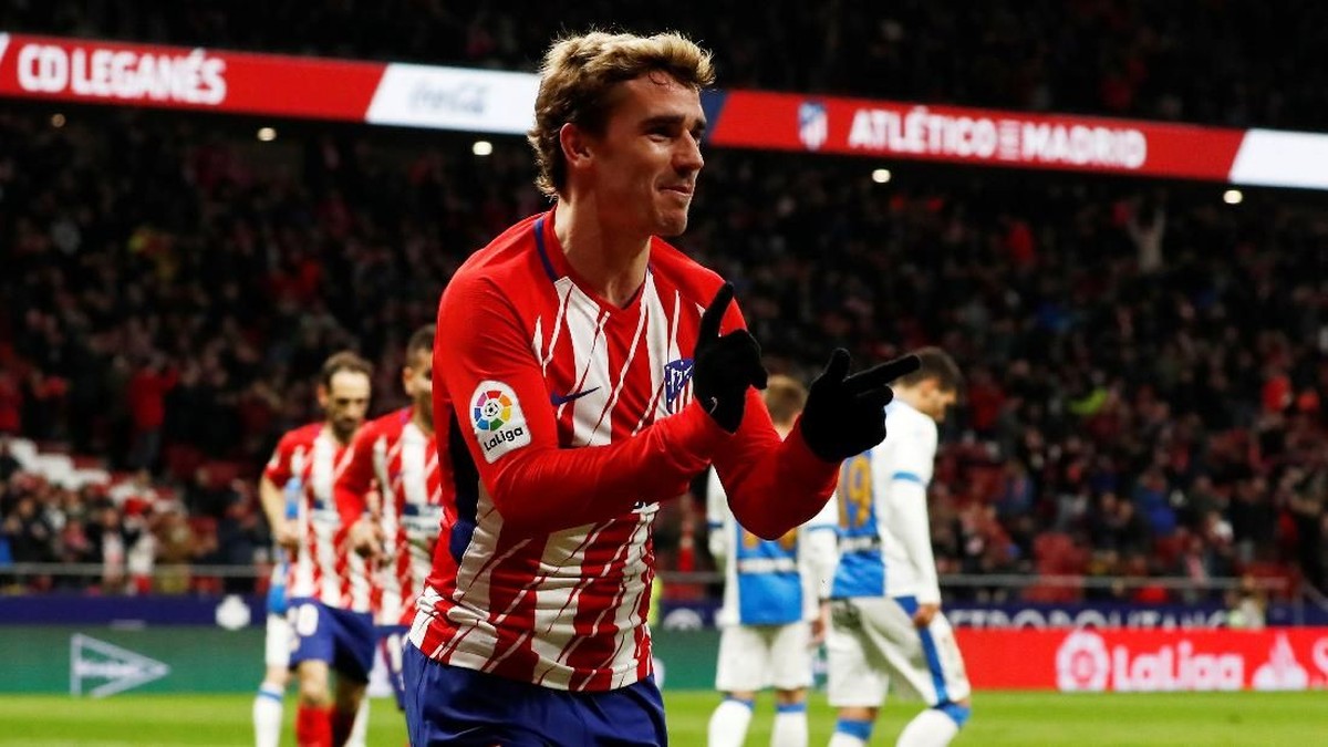 Antoine Griezmann mencetak empat gol ke gawang Leganes (Foto: Juan Medina/Reuters)