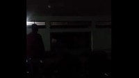 Seorang pria terlihat berada di ruangan kantin yang dilintasi gajah. Dalam video yang diunggah Info Roadblock JPJ/POLIS terlihat pria itu hanya bisa terdiam kaku sambil memandang si gajah melintasi kantin. 