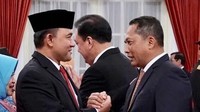 Pelantikan Irjen Heru Winarko sebagai Kepala BNN digelar hari ini di Istana Negara. Komjen Budi Waseso (Buwas) turut hadir (Dok. Laily Rachev - Biro Pers Setpres)