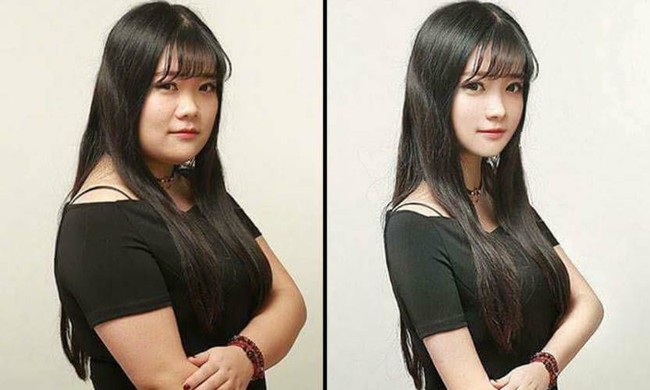 Berbekal smartphone dan aplikasi photo editor, mereka berhasil mengubah penampilan dengan wajah yang sama sekali berbeda dari aslinya. Foto: Dok. Kanahoooo Weibo