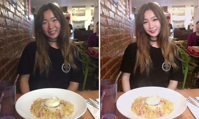 Wajahpun bisa terlihat tampak tirus dan lebih memesona dengan Photoshop. Foto: Dok. Kanahoooo Weibo