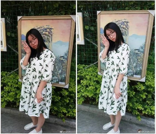 Editan foto mereka juga terlihat sangat natural, sehingga terkesan seperti karakter tersebut ada di dunia nyata.Foto: Dok. Kanahoooo Weibo