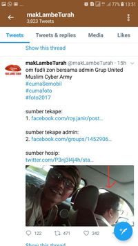 Screenshot yang disebut Fadli berfoto dengan Roy Janir
