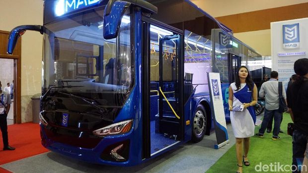 Bus listrik yang bakal uji coba di Bandara Soetta