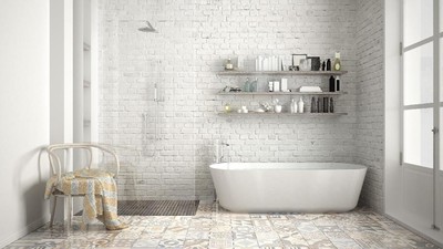 Foto: Inspirasi Penggunaan Karpet Agar Kamar Mandi Lebih Cantik