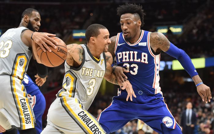 LeBron James mencetak 30 poin tapi Cleveland Cavaliers tetap kalah melawan Philadelphia 76ers. (Foto: Ken Blaze-USA TODAY Sports) LeBron James mencetak 30 poin tapi Cleveland Cavaliers tetap kalah melawan Philadelphia 76ers. (Foto: Ken Blaze-USA TODAY Sports)