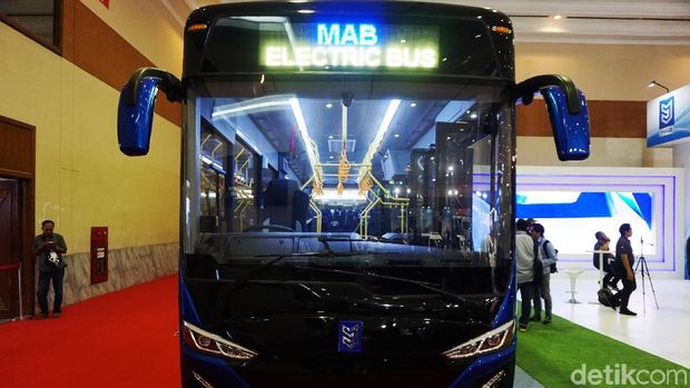 Bus listrik yang bakal uji coba di Bandara Soetta