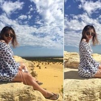 Hasil editan foto ini juga bisa mengubah bentuk tubuh menjadi lebih ramping. Foto: Dok. Kanahoooo Weibo